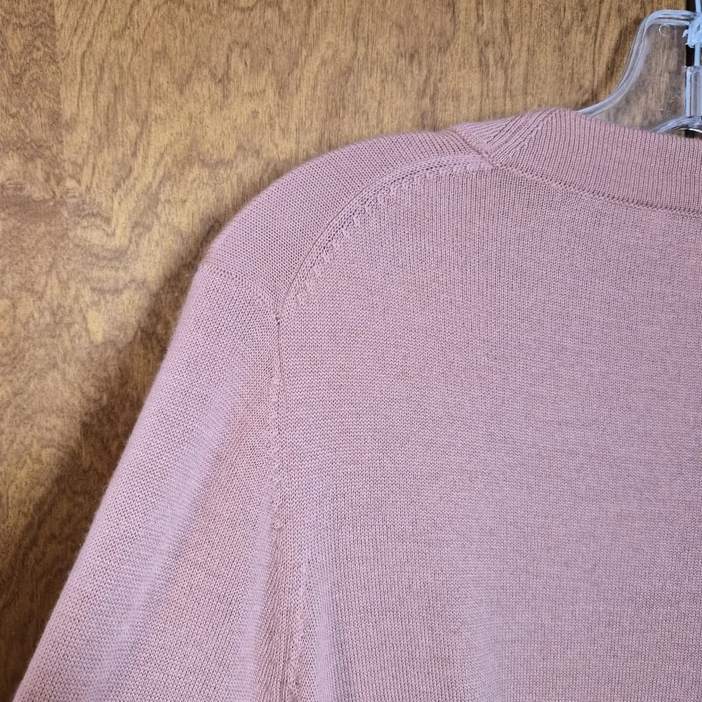 NORDSTROM Women Pink Puff Long Sleeve Open Front Cardigan Size Large